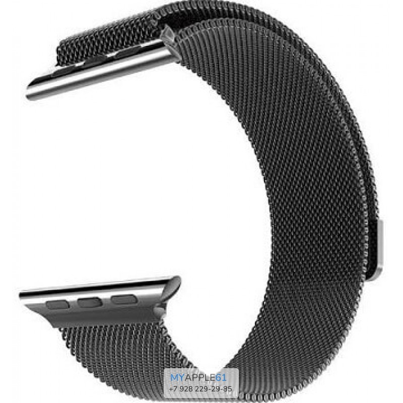 Cетчатый миланский Milanese браслет для Apple Watch 42мм Black