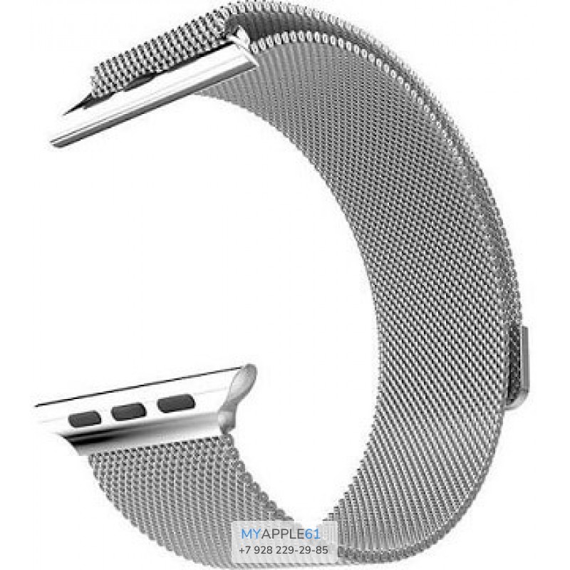 Cетчатый миланский Milanese браслет для Apple Watch 42мм Silver