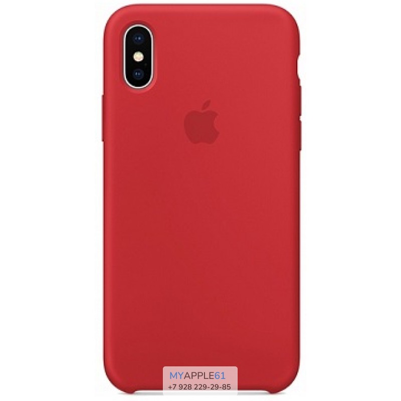 Силиконовый чехол 10 (X), 10S (XS) Apple Silicone Case красный (PRODUCT) RED