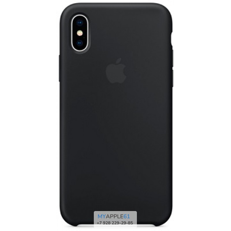 Силиконовый чехол 10 (X), 10S (XS) Apple Silicone Case чёрный