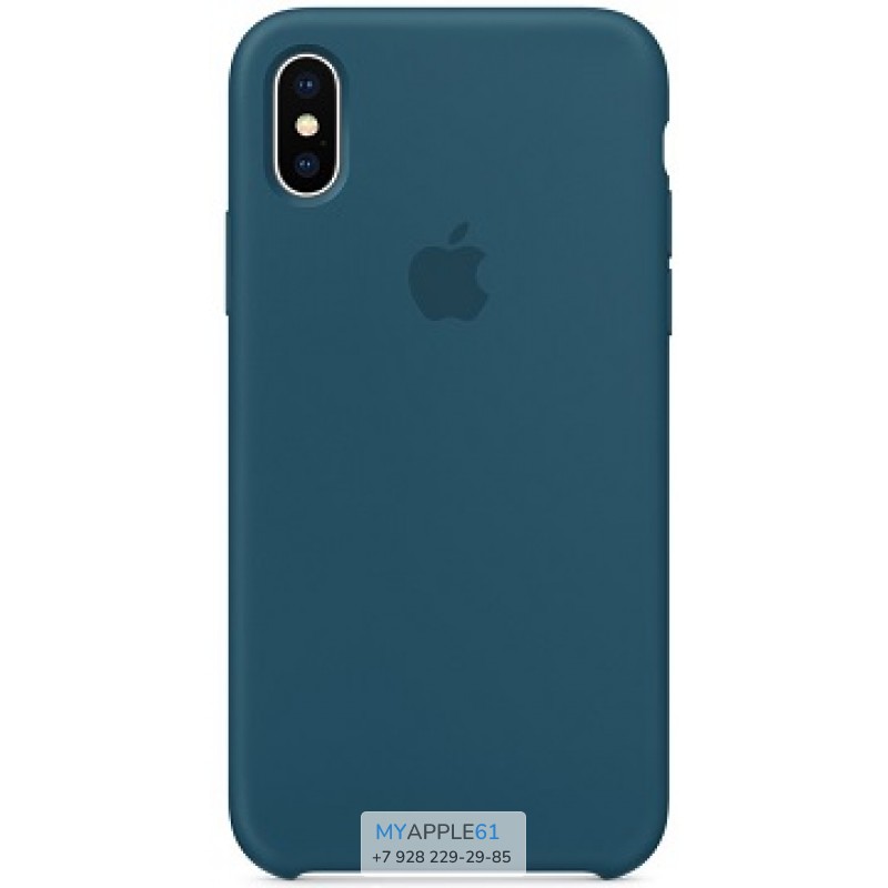 Силиконовый чехол 10 (X), 10S (XS) Apple Silicone Case синий (Cosmos Blue)