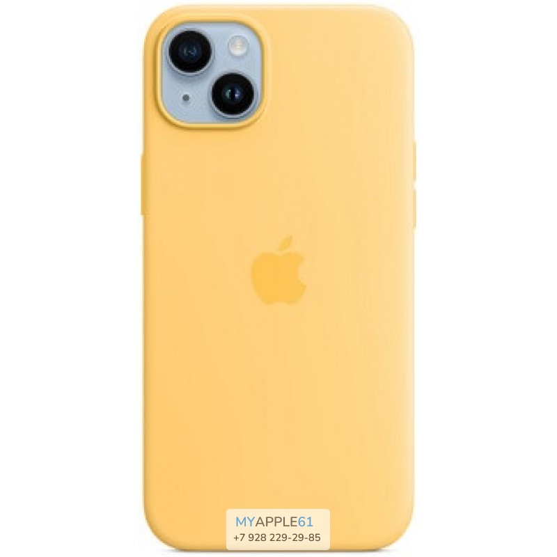 Silicone case iPhone 14 Plus MagSafe Yellow