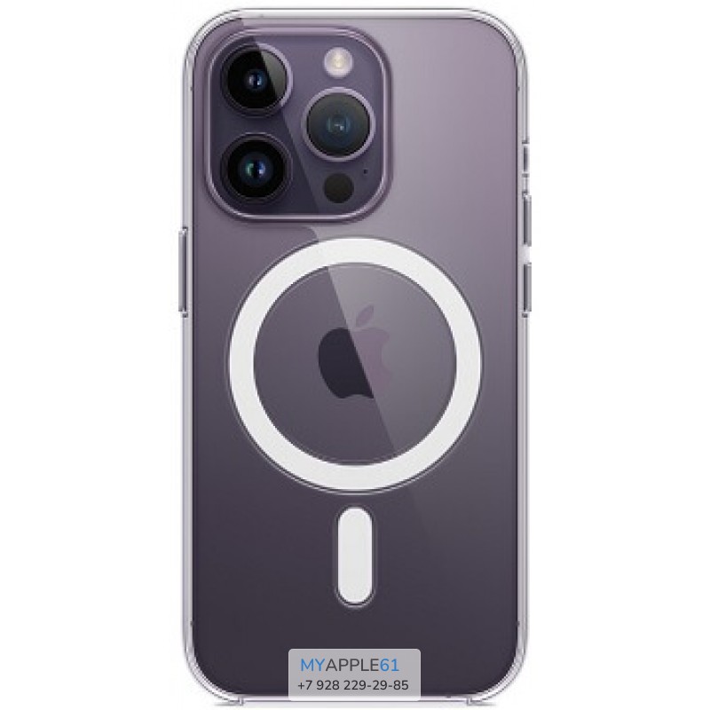 Silicone case iPhone 14 Pro MagSafe прозрачный