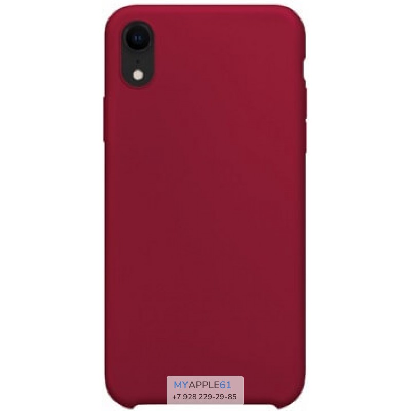 Силиконовый чехол iPhone Xr (10r) бордовый
