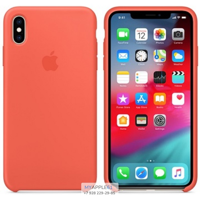 Силиконовый чехол iPhone XS Max (10S Max), цвет спелый нектарин