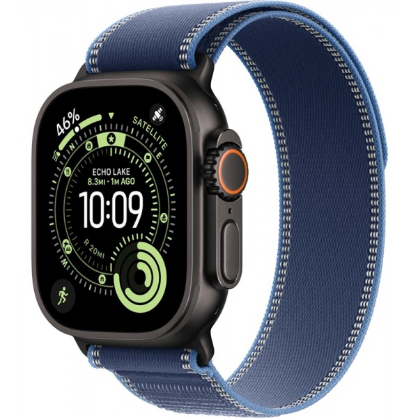 Apple Watch Ultra 3 Black Titanium 49 mm Blue Bright Blue Trail Loop