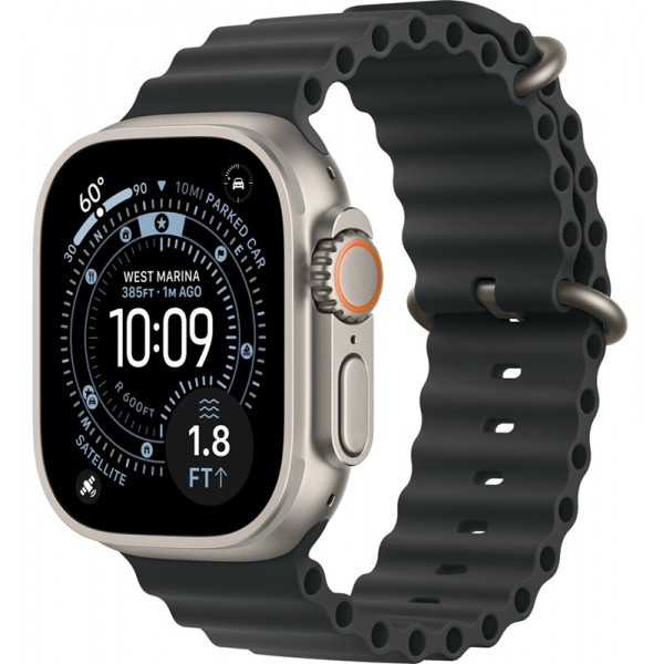 Apple Watch Ultra 3 Natural Titanium 49 mm Black Ocean Band
